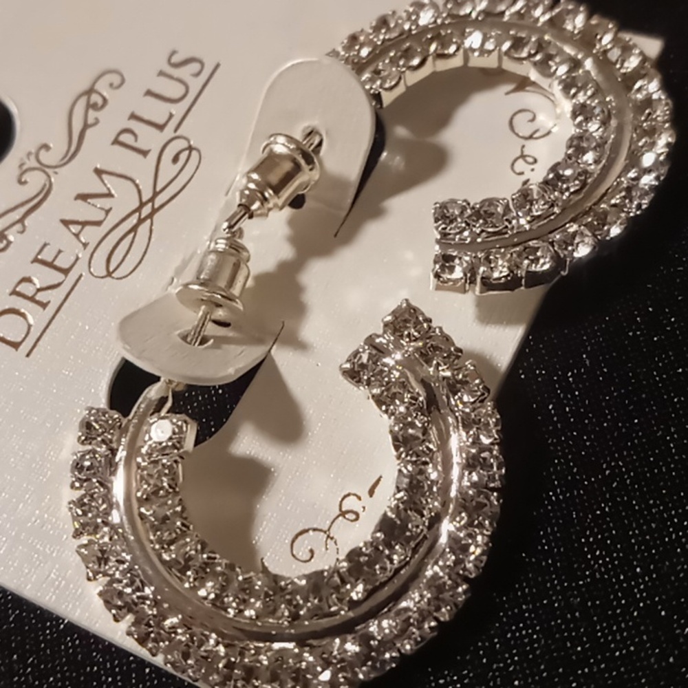 Crystal half hoop earrings.nwt dream